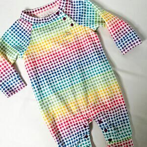 L.L. Bean Rainbow Dots Wicked Warm Under One-Piece Sz 3-6 mo
